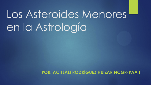 Los Asteroides menores en la Astrología